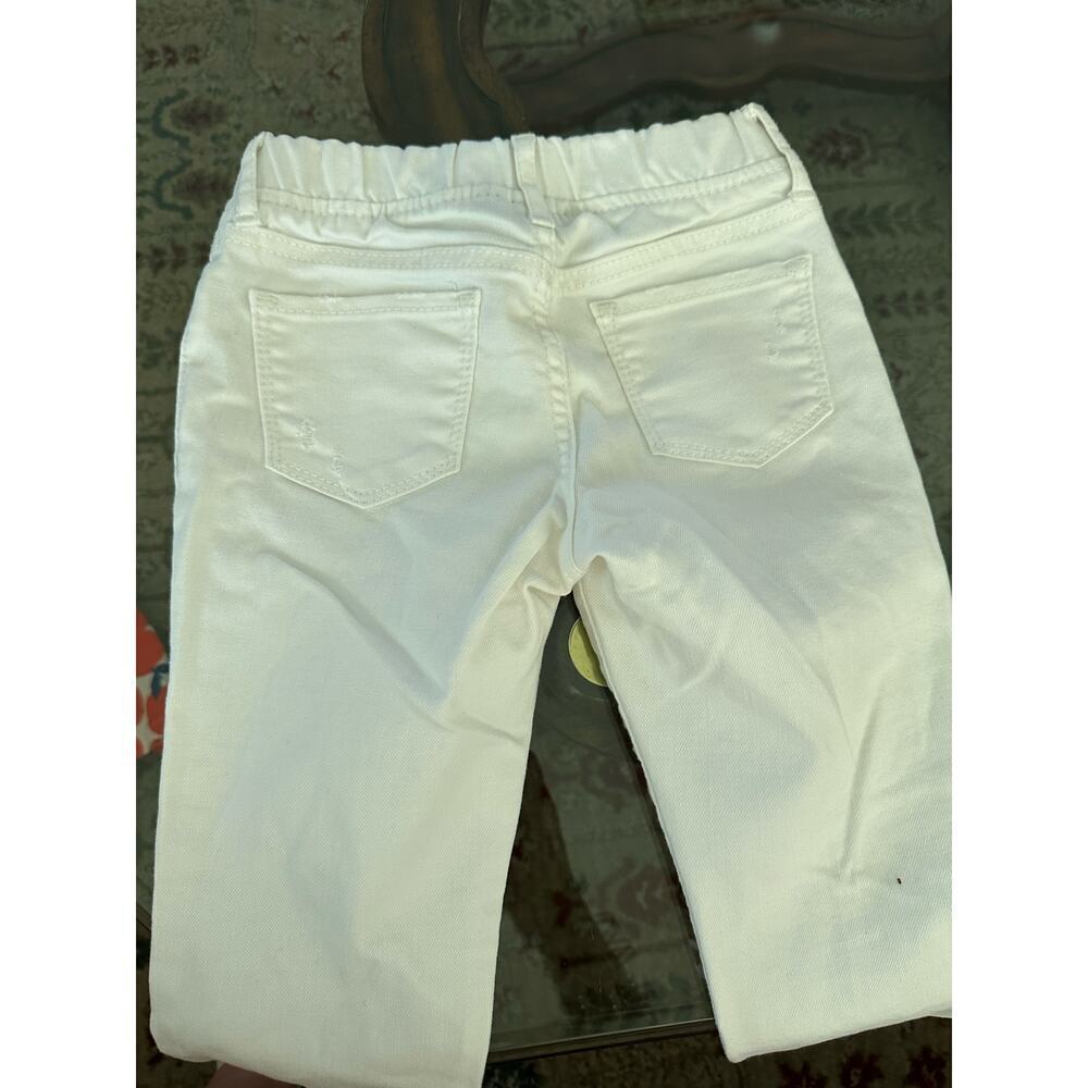 Gap Denim Girls White Stretch Distressed Ankle Jegging Pants Size 7 - Picture 4 of 5